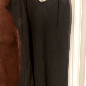 Ladies dress brown with beige/green flower print